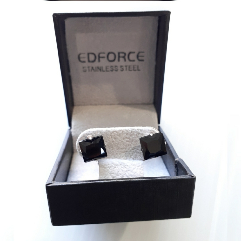 Edforce stainless steel knob earring